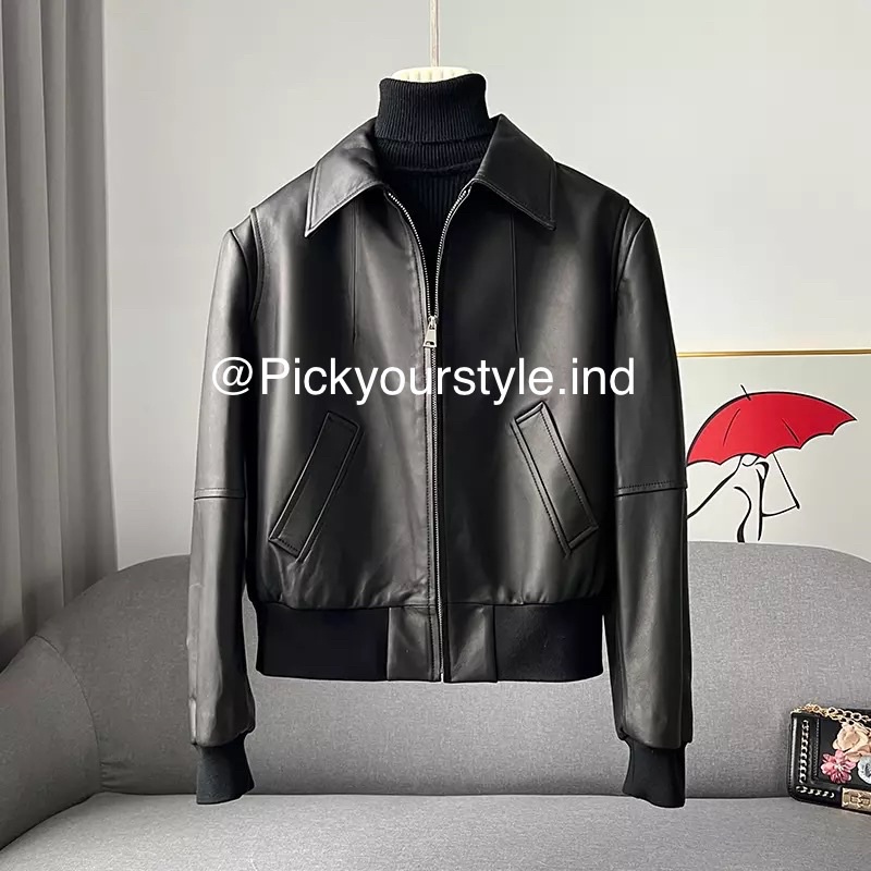 Jual Leather Jacket jaket kulit crop pendek Korean Jaket Kulit ...