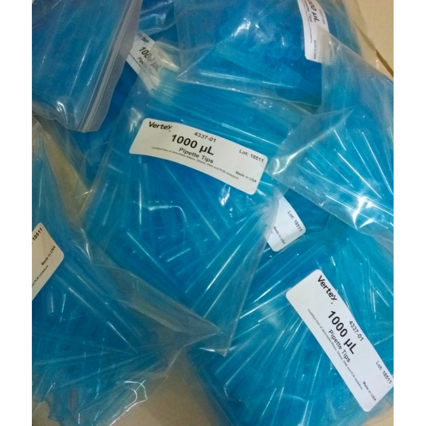 Jual Pipette Tips 1000 uL Blue TipnNon Steril 100 Pcs/Pack Vertex
