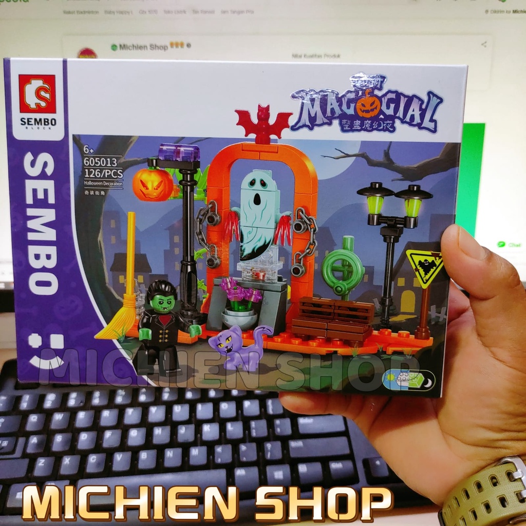 Jual Sembo Block Mainan Labu Halloween 4-in-1 DIY Blok Kit Anak Sembo ...