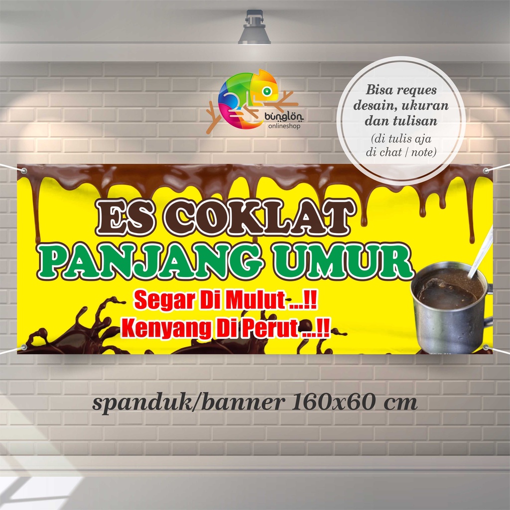 Jual Size 160x60 Cm Spanduk, Banner Es Coklat Panjang Umur | Shopee