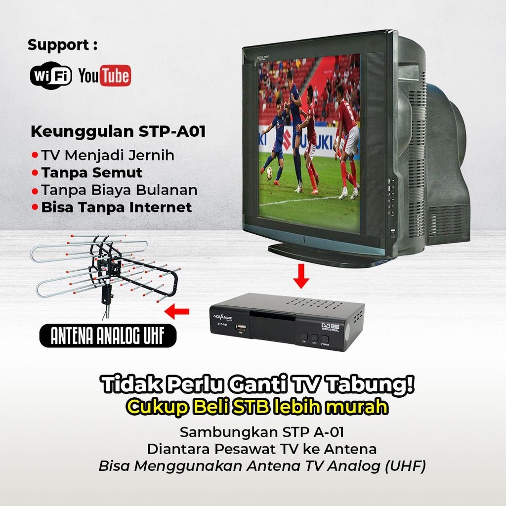 Jual Set Top Box Advance STP-A01 STP A02 STB Full HD Siaran TV Digital ...