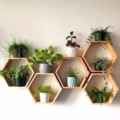 Jual Rak Dinding Kayu Heksagonal Segi Enam Minimalis Dekorasi Hiasan ...