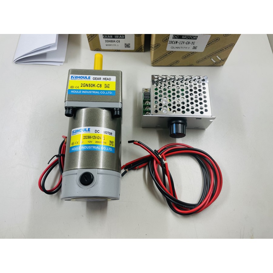 Jual DC Speed Control Motor Gearbox 6W 12V - 24V - Gear Head Controller ...