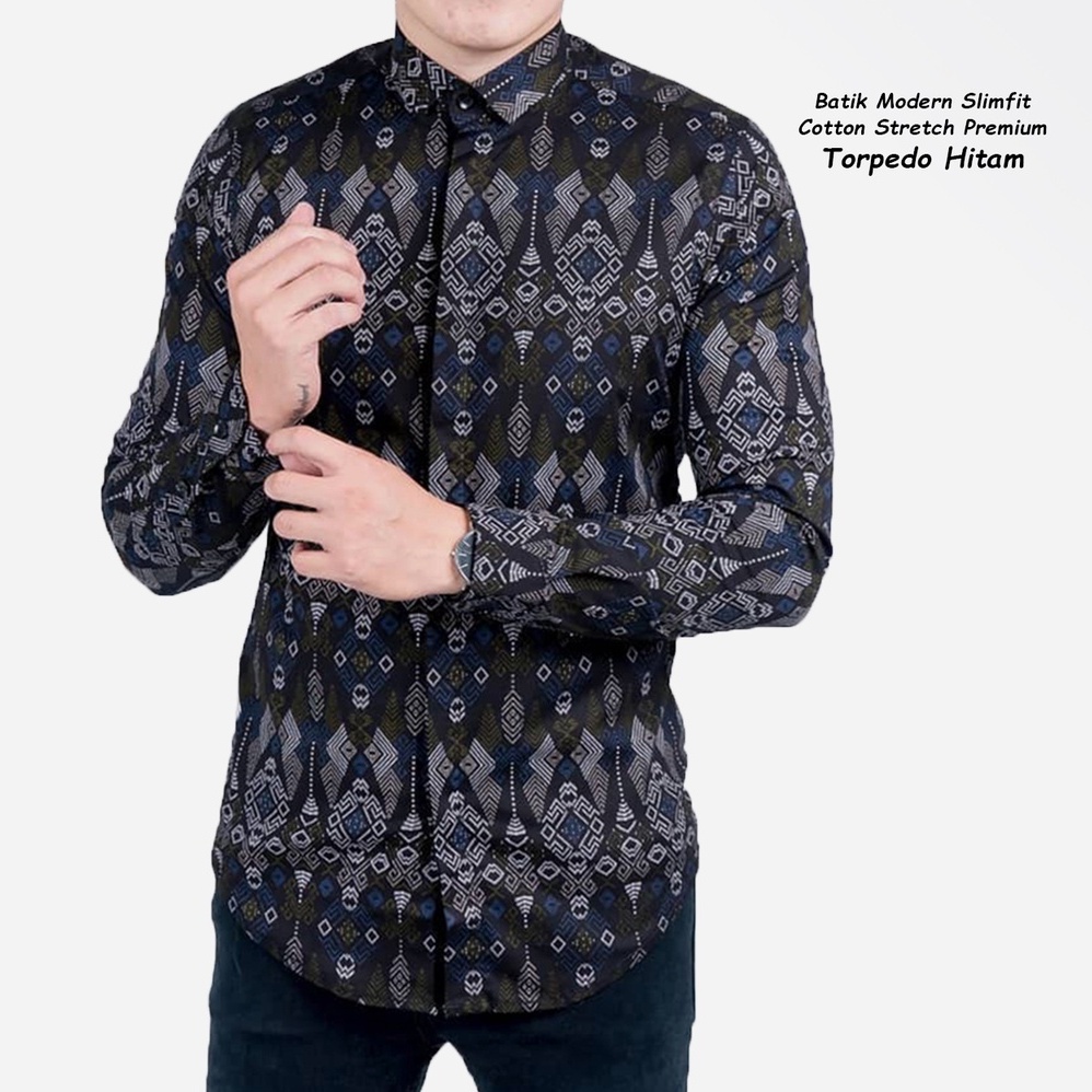 Jual Batik Pria Lengan Panjang Kemeja Batik Pria Lengan Panjang Formal ...