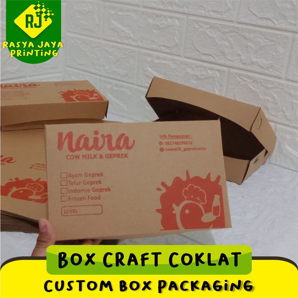 Jual Box Coklat Kotak Nasi | Lunch Box Sablon Bahan KraftTebal Laminasi ...