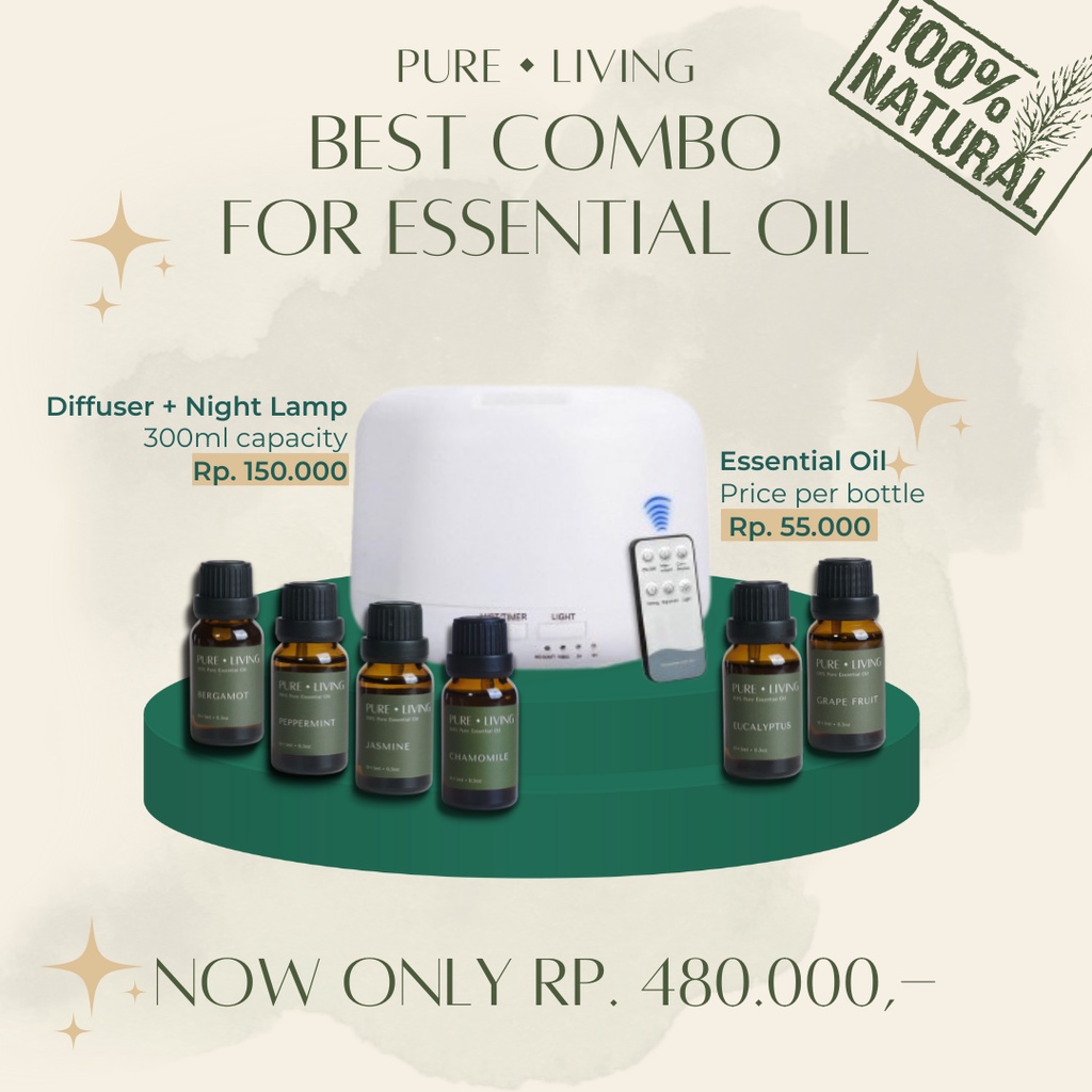 Jual BEST COMBO ESSENTIAL OIL + DIFFUSER | Shopee Indonesia