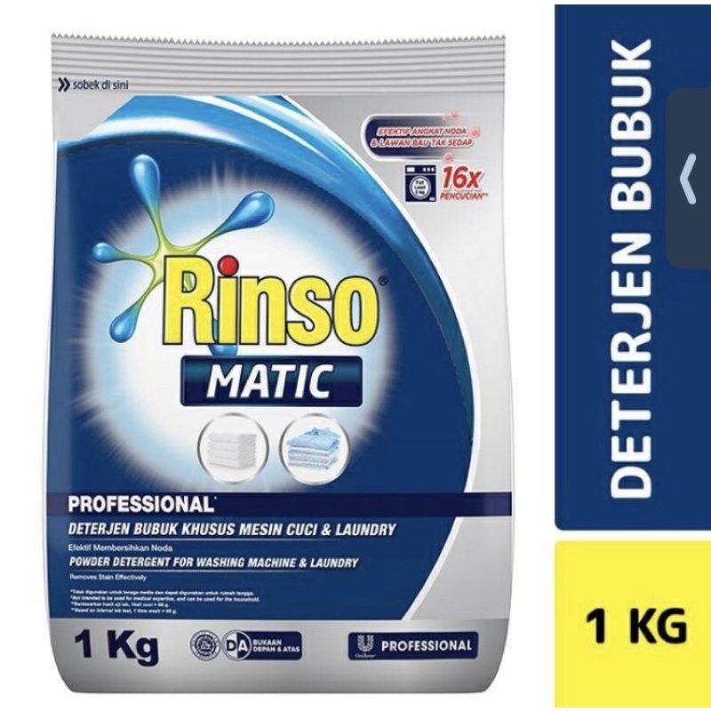 Jual Rinso Matic Professional Deterjen Bubuk 1 kg | Shopee Indonesia