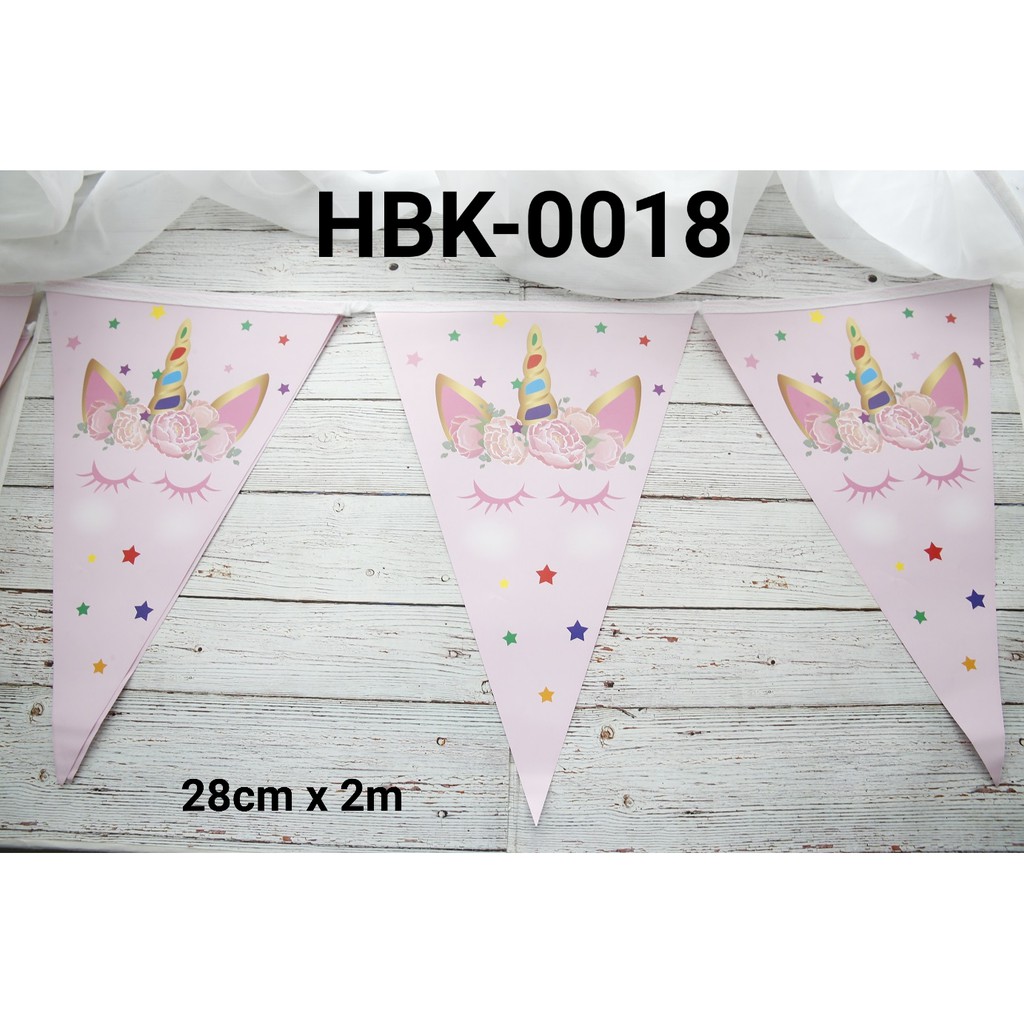 Jual Hbk 0018 Party Banner Bunting Flag Bendera Ulang Tahun Unicorn Yamama Baking Shopee Indonesia 0985