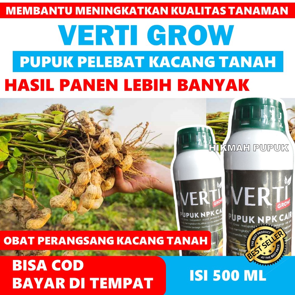 Jual Pelebat Kacang Tanah Verti Grow Isi 500 Ml Pupuk Pelebat Kacang