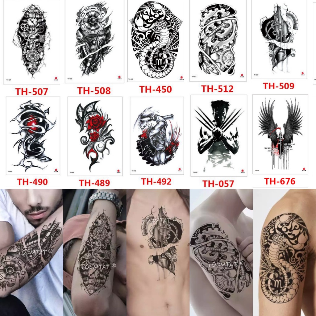 Jual Grosir Stiker Tato / Tato Temporer 21x15cm Motif Aesthetic Tatto ...