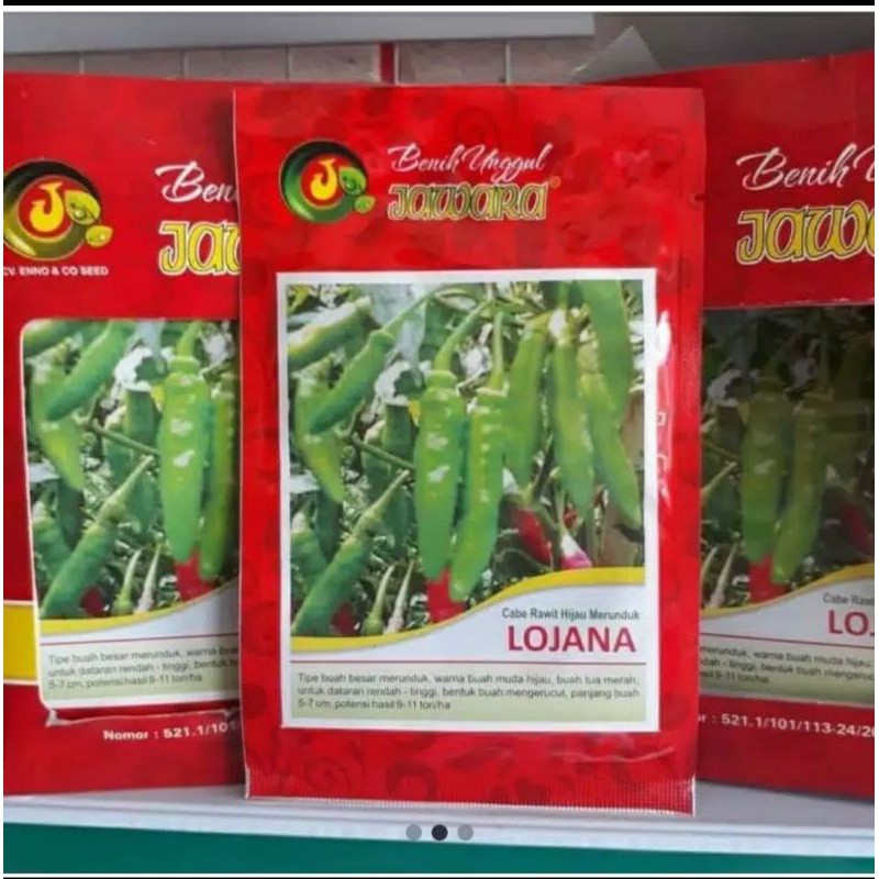 Jual Benih Bibit Cabe Rawit Hijau Merunduk Lojana Isi 10 Gr Produk