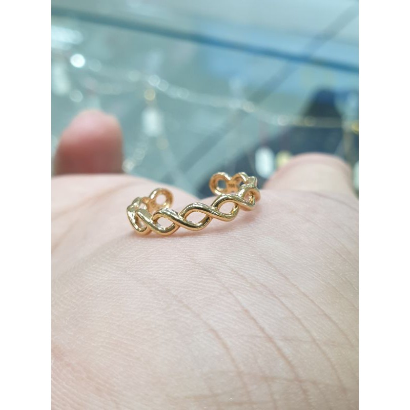 Jual cincin emas 700 rantai kepang simple dan unik | Shopee Indonesia