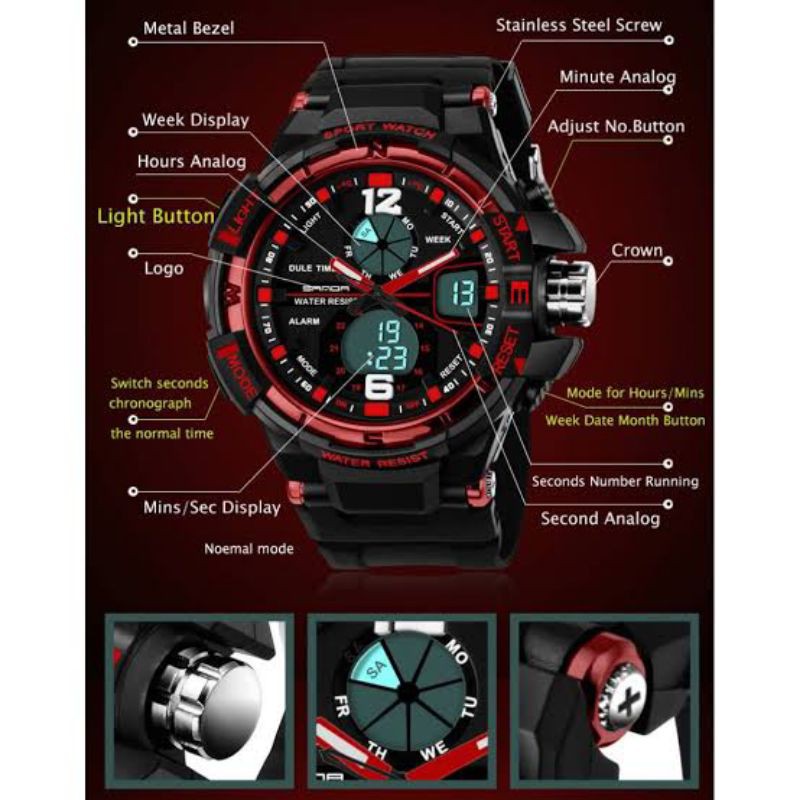 Jual Tali jam tangan SANDA WATCH 289 strap Rubber premium Shopee