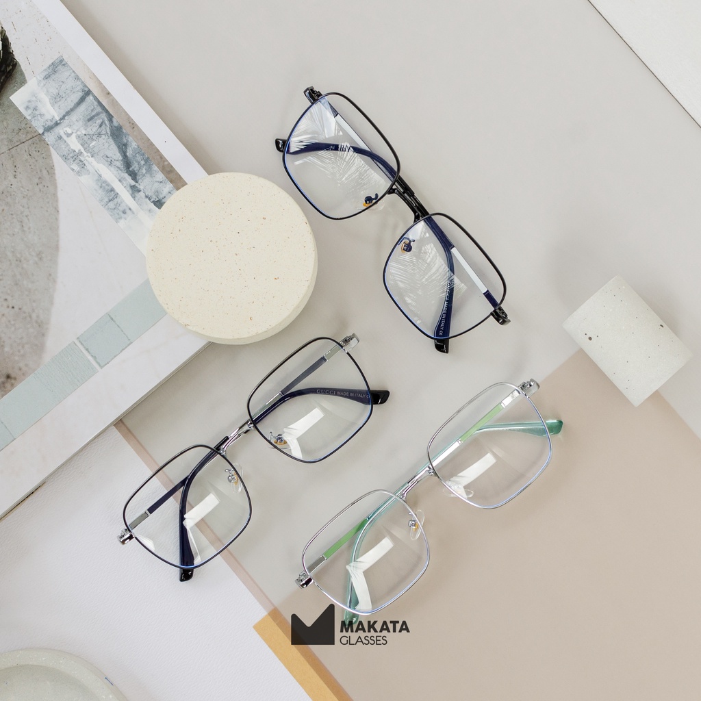 Jual MakataGlasses - Kacamata Frame Kotak Full Besi - GALA 02 | Shopee ...