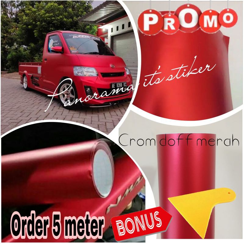 Jual Sticker Skotlet Motor Warna Merah Doff Scotlite Warna Merah