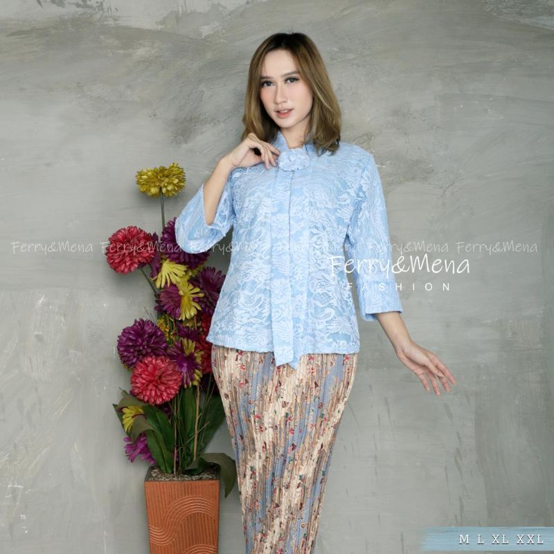 Jual Setelan Kebaya Brokat Kartini / Kebaya Floy Jumbo / Kebaya Modern ...