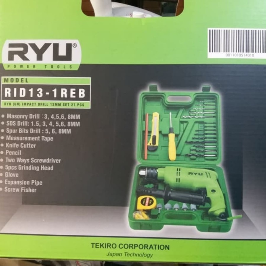 Jual Paket Mesin Bor Tembok RYU RID 13-1 REB Mesin Bor Beton TEKIRO RYU ...
