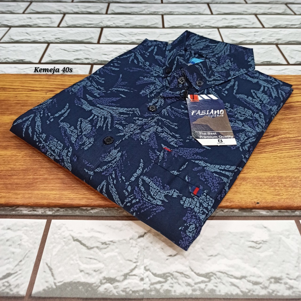 Jual Supplier kemeja pria cowok casual lengan pendek motif biru tua ...