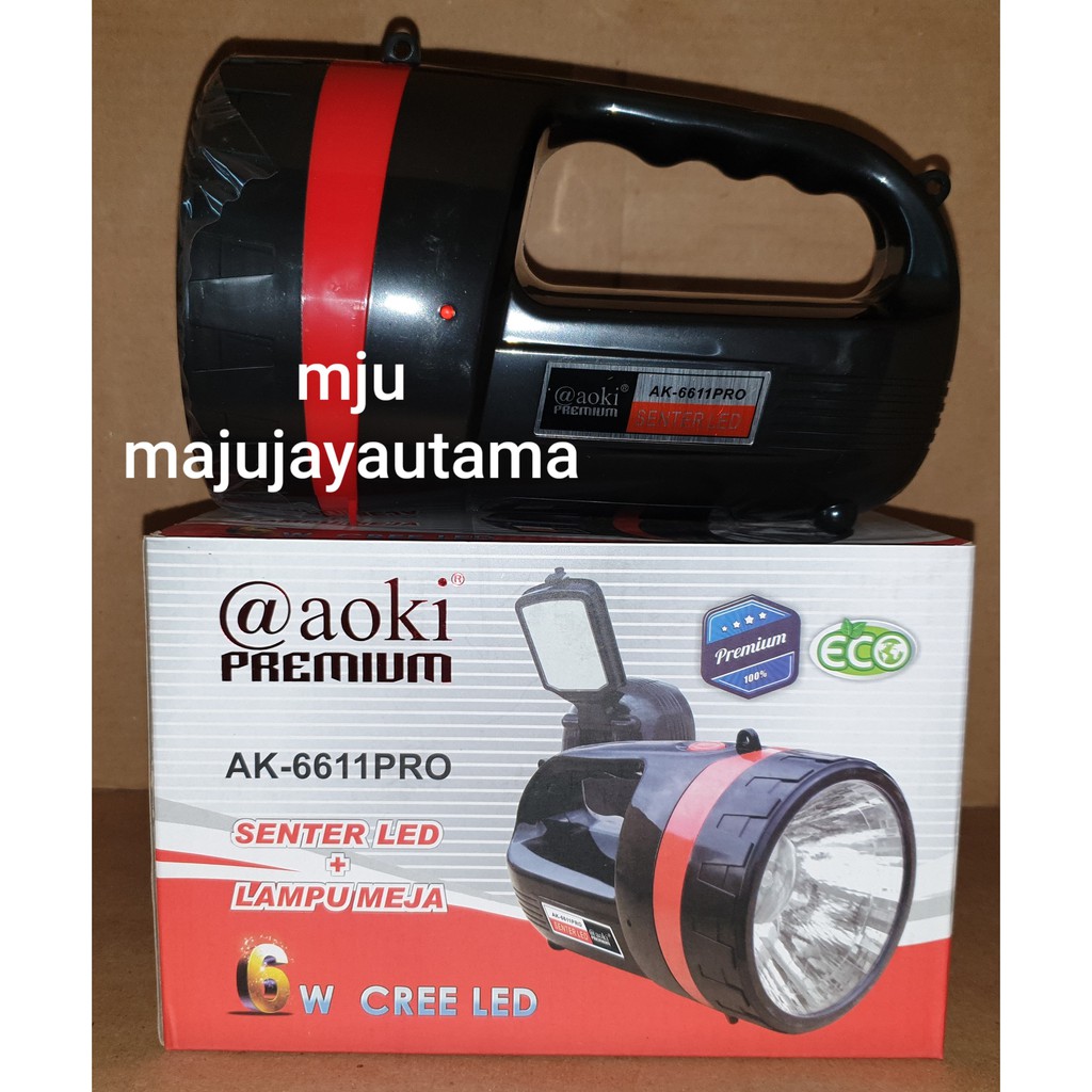Jual Senter AOKI 6 watt dan lampu darurat AK 6611 PRO | Shopee Indonesia