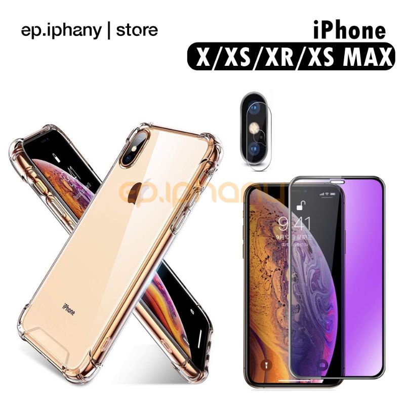 Jual Paket Softcase iPhone X XS XR XS Max Tempered Glass iPhone