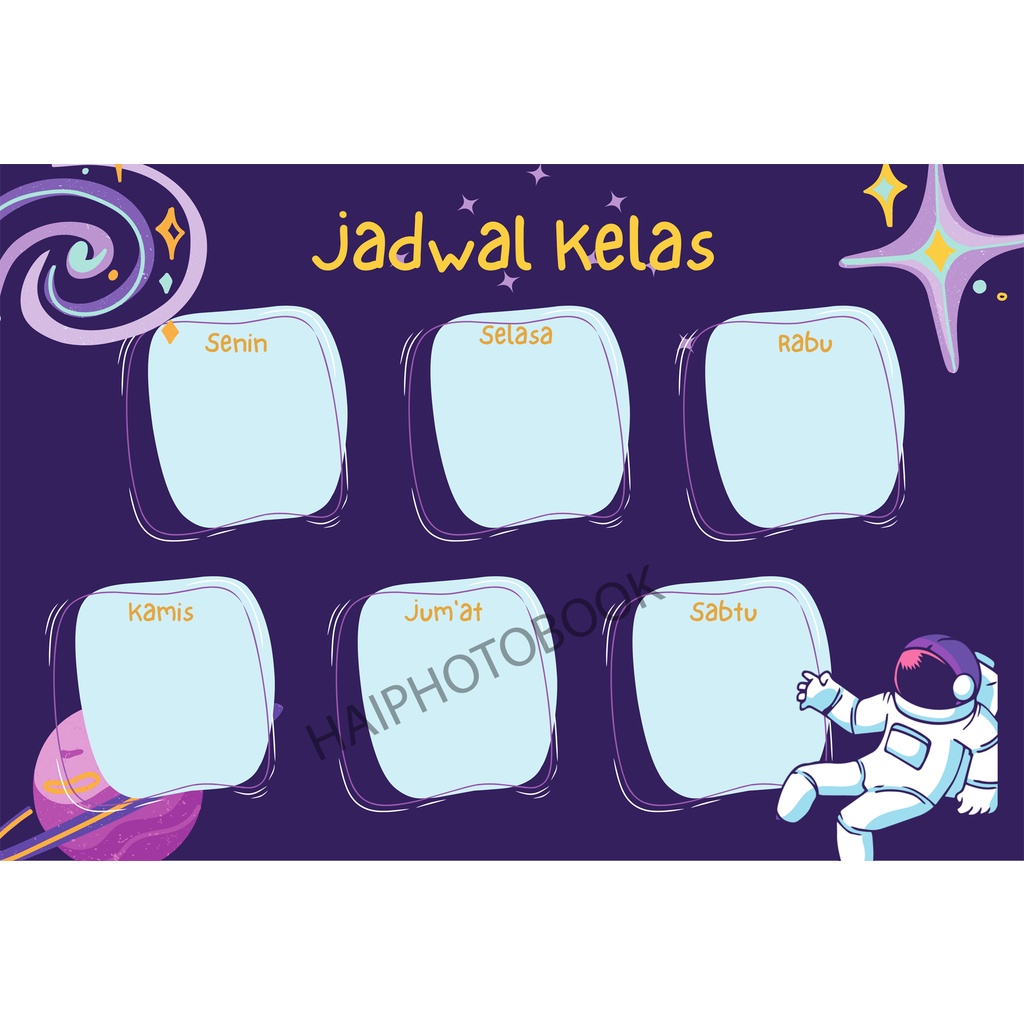 Jual JADWAL PELAJARAN ANAK / SCHOOL TIMETABLE / POSTER PELAJARAN / WiPE ...