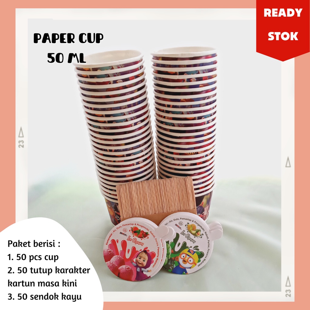 Jual DISTRIBUTOR PAPER CUP MALANG - PAPER CUP ICE CREAM 50ML - CUP ...