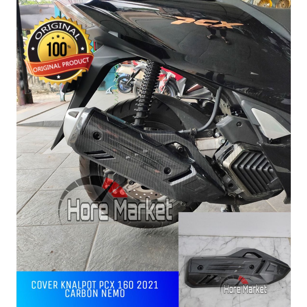 Jual COVER KNALPOT PCX 160 2021 2022 2023 2024 CARBON NEMO VARIO 160 CC ...