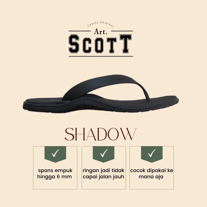 Jual [OWNshop] Sandal Camou Pria SCOTT Shadow Hitam | Shopee Indonesia