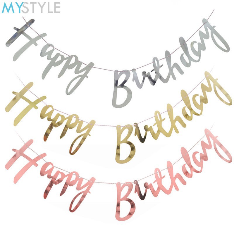 Jual Banner Cursive Happy Birthday (Tulisan Sambung) | Shopee Indonesia