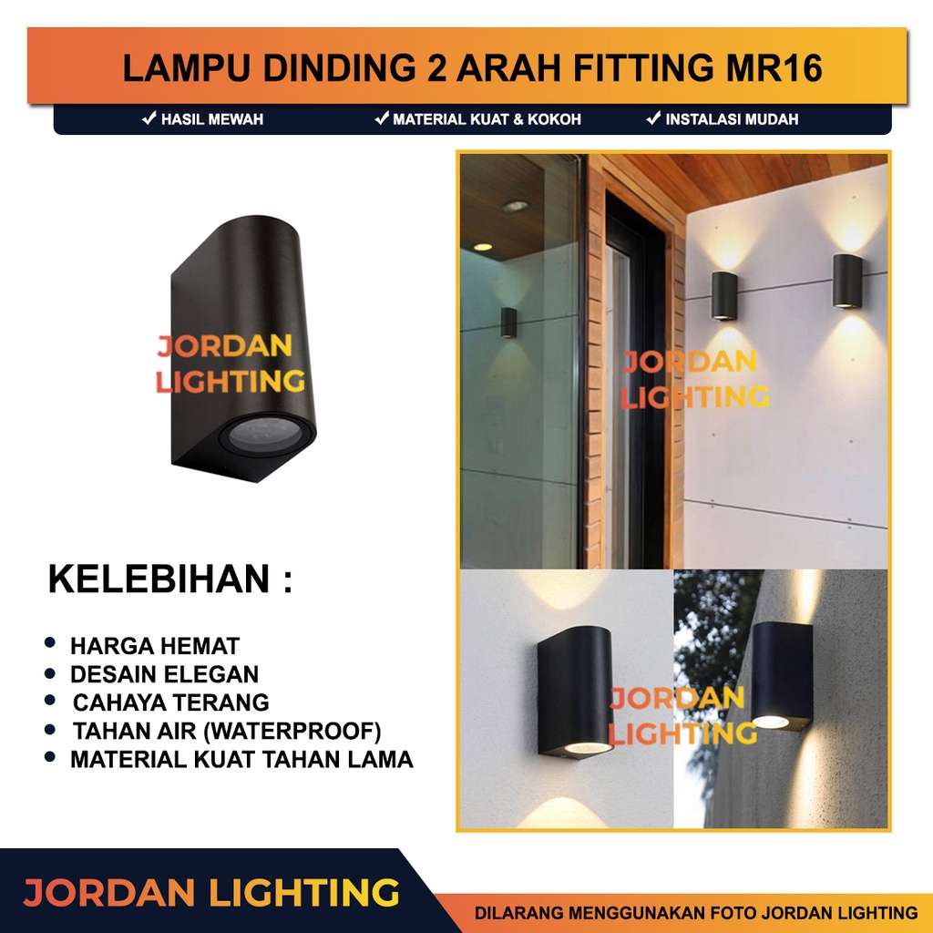 Jual Lampu Dinding Taman Outdoor Minimalis Fiting Fitting Mr16 2 Arah