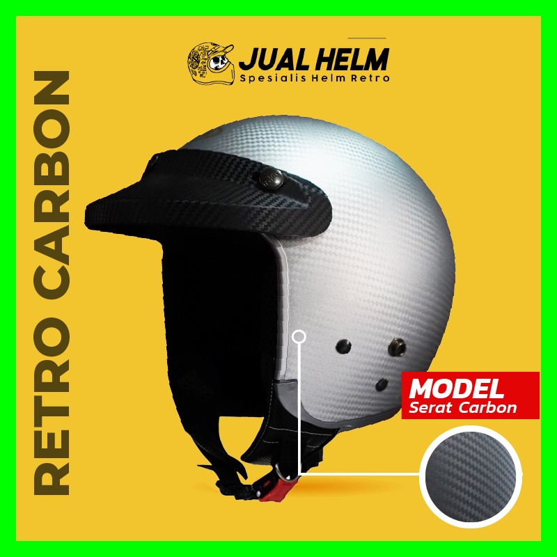 Jual HELM INJAK CARBON 002 SILVER DOFF | Shopee Indonesia