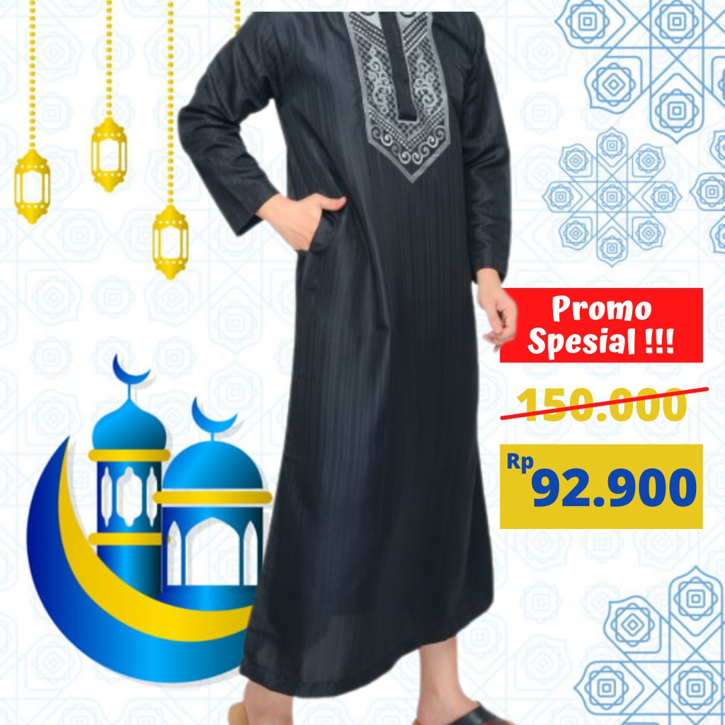 Jual Baju Jubah Gamis Cowok Gamis Pria Dewasa Jubah Hitam Gamis Pria