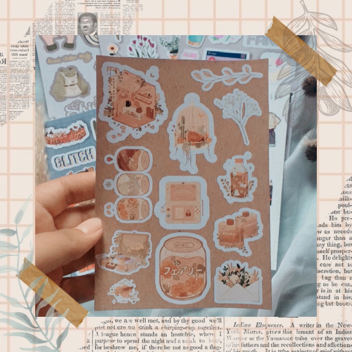 Jual PROMOBrown Vintage Stickers Pack | stiker coklat aesthetic ...