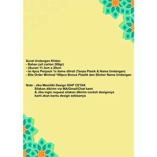 Jual (ISI 4PCS) Surat Undangan Khitan Mini / Surat Undangan / Surat
