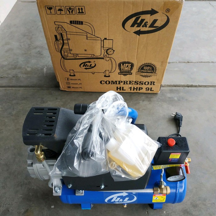 Jual Kompresor Angin H&L 1HP 9L Portable Air Compressor HNL 1HP 9L ...