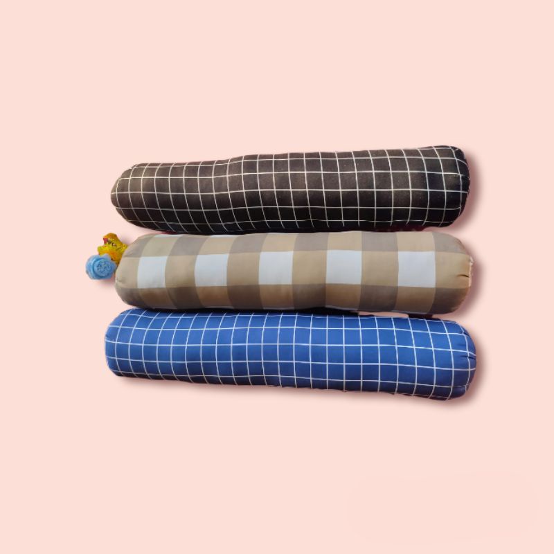 Jual Guling isian kapuk randu motif aesthetic kotak-kotak kain katun ...