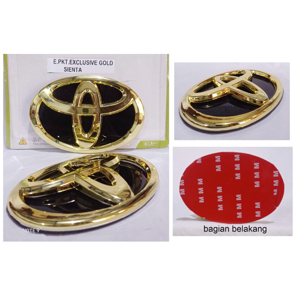 Jual Emblem Logo Toyota Gold Paket Exclusive Gold Sienta Bahan Plastik