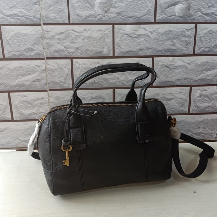 TAS WANITA FOSSIL ORIGINAL FOSSIL JORI SMALL SATCHEL BLACK LEATHER