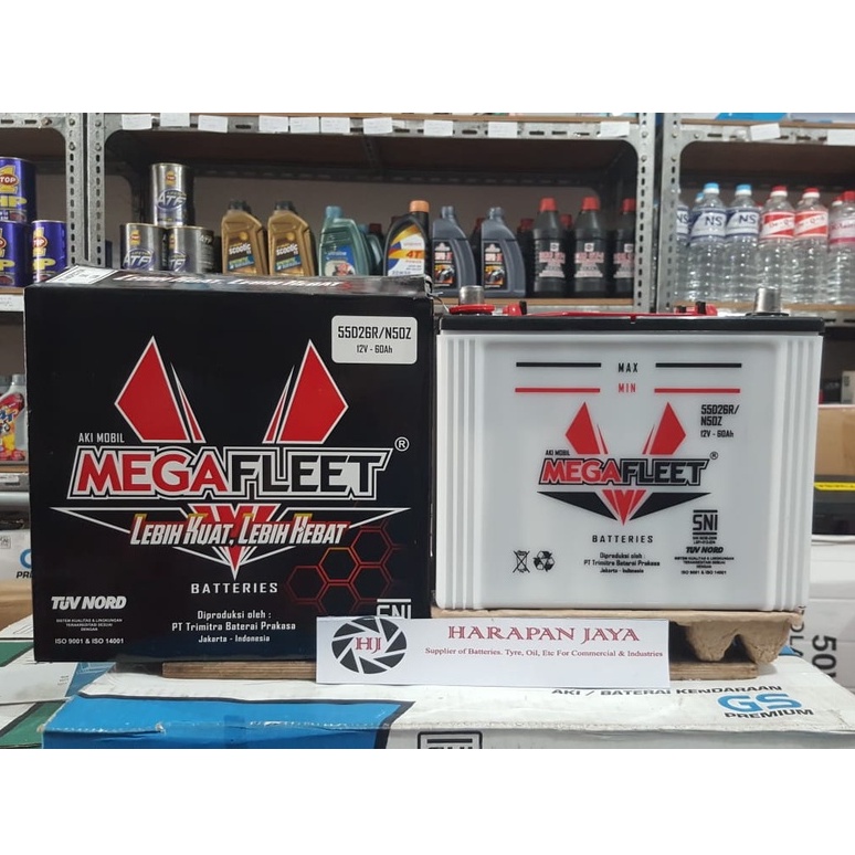 Jual AKI MOBIL MEGAFLEET N50Z (60 AH) BASAH | Shopee Indonesia