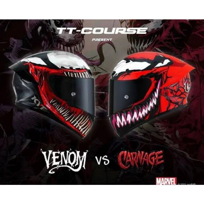 Jual HELM KYT TT COURSE MARVEL VENOM DAN CARNAGE LIMITED EDITION ...