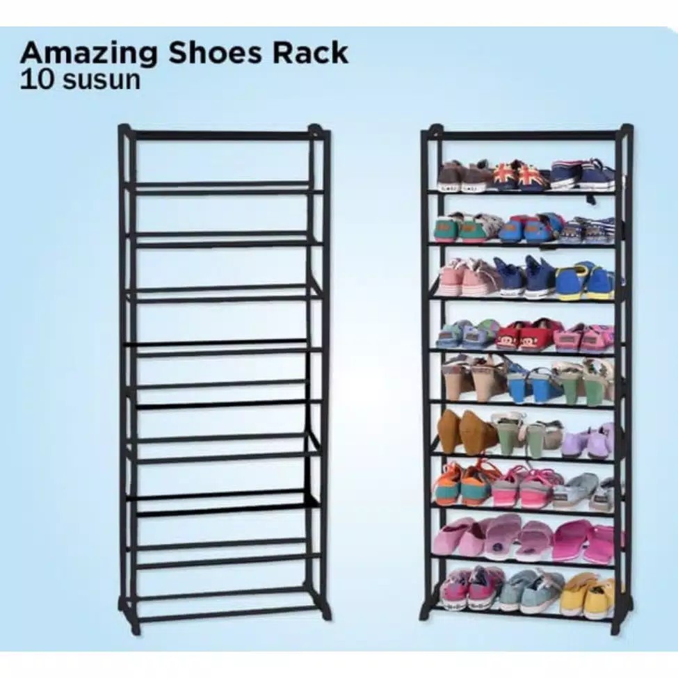 Jual AMAZING SHOE RACK RAK MULTIFUNGSI /Rak Sepatu 10 Tingkat Susun ...