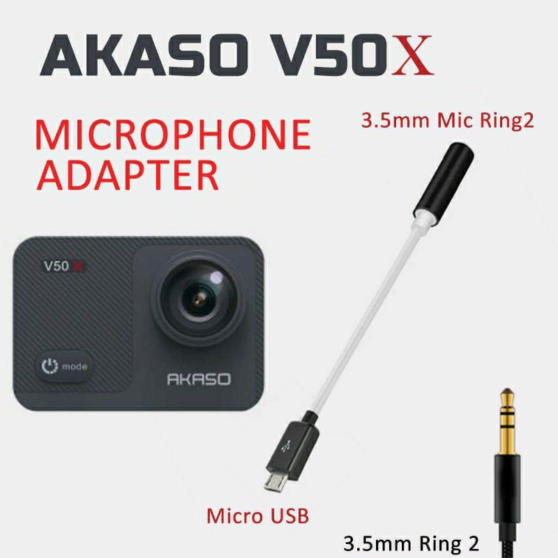 Jual Akaso v50x microphone adapter 3,5mm dan microphone adapter dengan ...