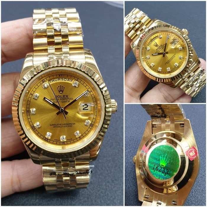 Jual HARGA GROSIR Jam Tangan Rolex Day Date Gold Diamond GRADE PREMIUN AAA Shopee Indonesia