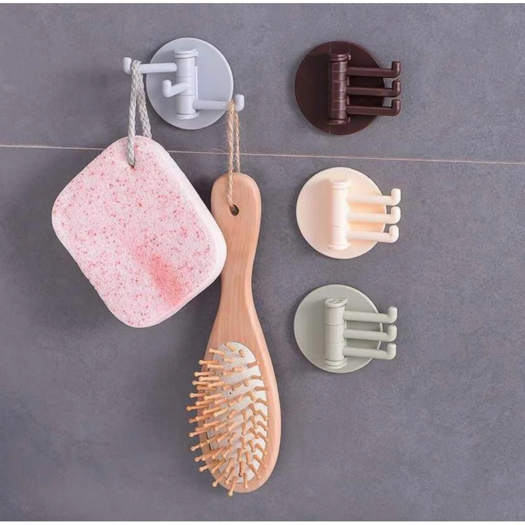 [UNIK88] YT022 Gantungan 3 kait serbaguna tempel dinding | AutoStock