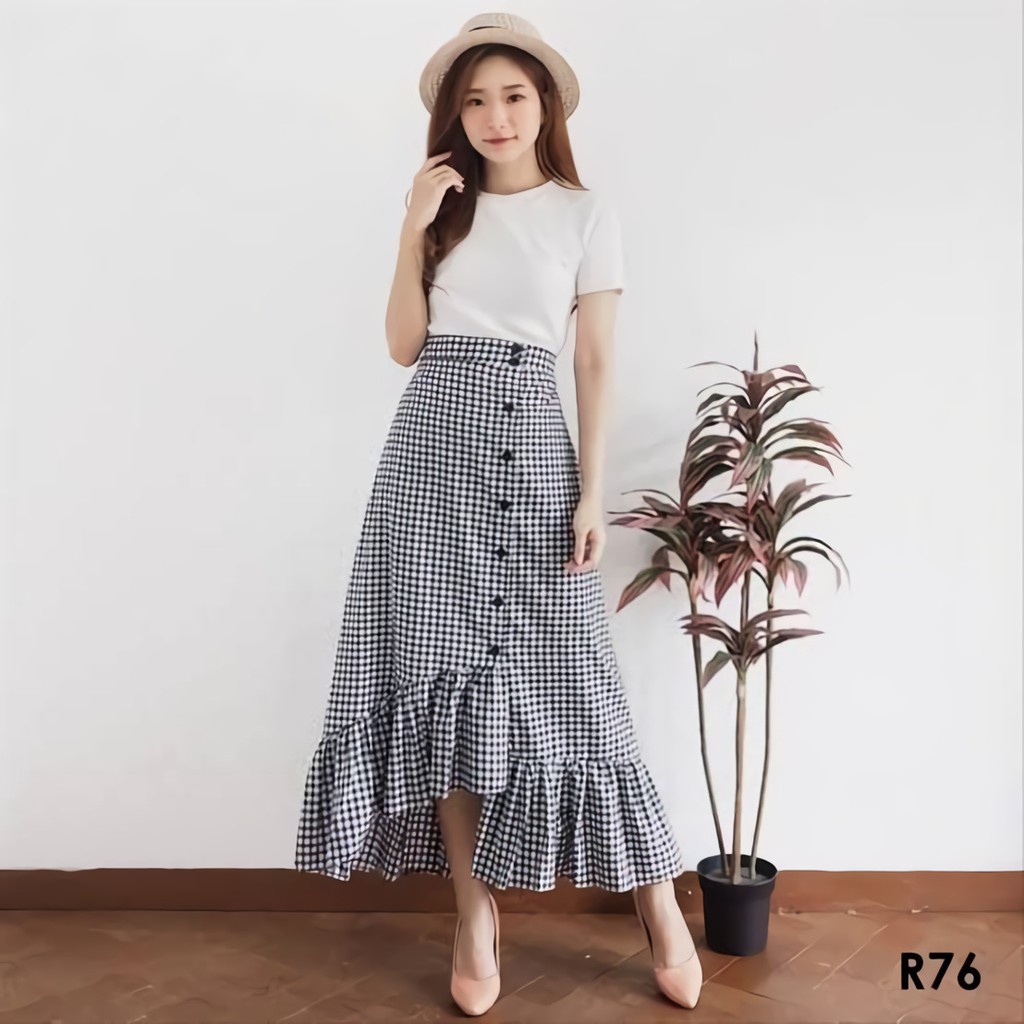 Jual Rok Zahrah Kotak - Bawahan Panjang Wanita Rok Remaja Kekinian ...
