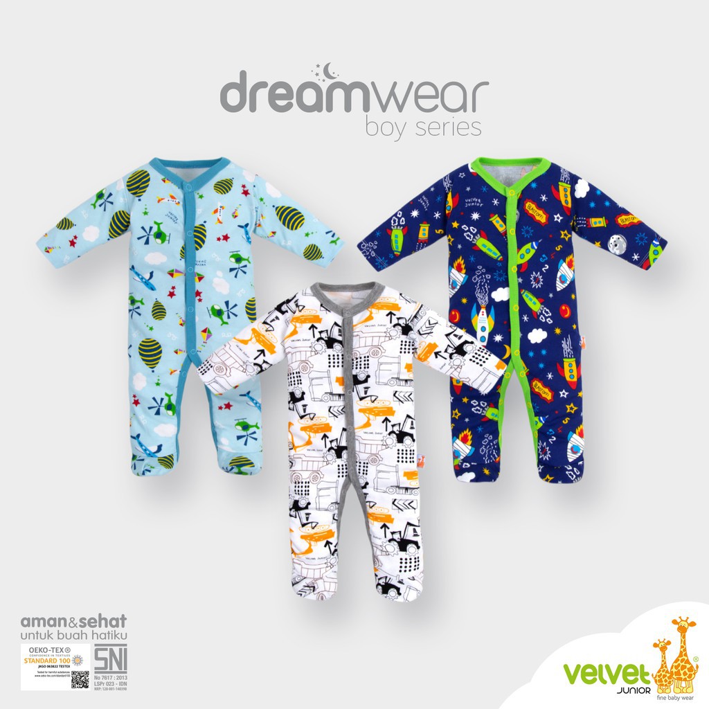 Jual Velvet Junior DreamWear Sleepsuit Bayi Baju Setelan Bayi