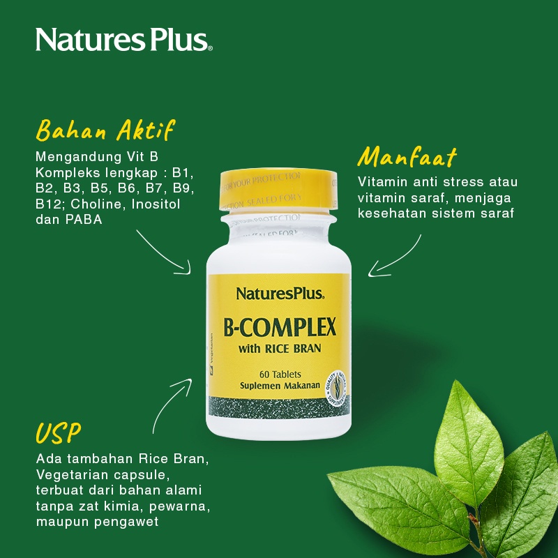 Jual Natures Plus B-Complex - 60 Tablets ( Kemasan Baru ) | Shopee ...