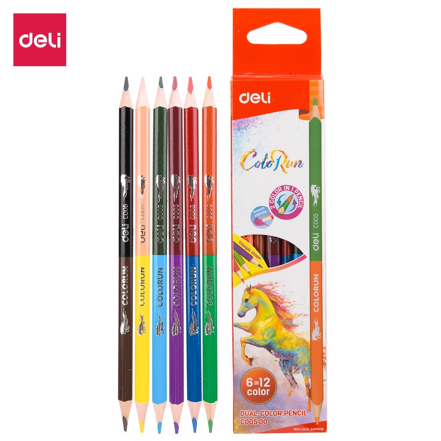 Jual Deli | Pensil Warna (Color Pencil) Color Run | 12 & 24 Warna ...