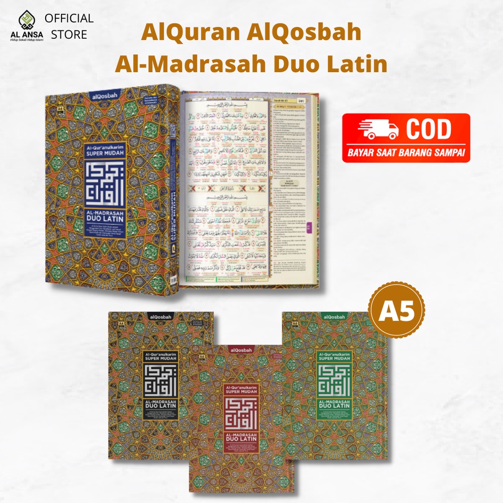 Jual Mushaf Al Quran Alqosbah Al-Madrasah Duo Latin Tajwid Berwarna ...