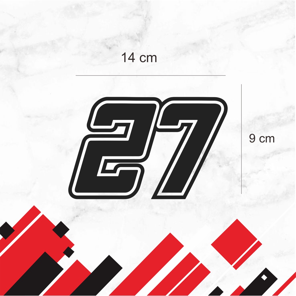 Jual Sticker Cutting Nomer Balap 27 | Shopee Indonesia